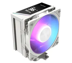 MODECOM Volcano 0C T202 bílá / Chladič CPU / LCD displej / 4x heatpipe / 120mm ARGB / TDP 190W