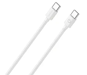 RealPower USB-C - USB-C bílá / Datový a nabíjecí kabel / USB 2.0 / 3 A / 2 m