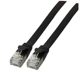 EFB RJ45 plochý patch kabel Cat6a černá / Patch kabel / U/FTP / 5 m / 10Gbit/s
