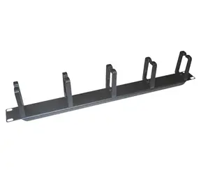LogiLink černá / Panel pro správu kabelů / 19" / 1U / 5 plastových kroužků