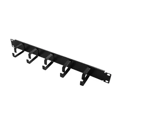 LogiLink Kabelový organizér 19" černý / Kabelový organizér / 1U / 5 kovových kroužků