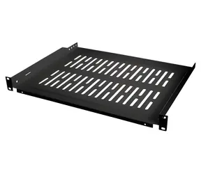 LogiLink 19" Police do racku T=350mm černá / Regálová police / 1U / Ocel / nosnost 10 kg