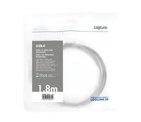 LogiLink USB-C - HDMI černá / Kabel / USB 3.2 Gen1 / 4K 60Hz / 1,8 m