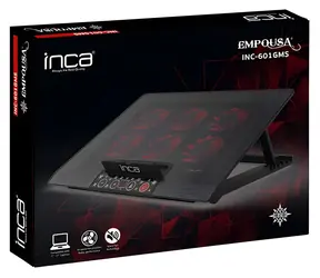 INCA INC-601GMS / Chladicí podstavec pro notebook / 6× ventilátor / LED podsvícení / 2x USB / do 17 palců