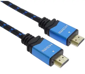 PremiumCord Ultra HDMI 2.0b 1 m modrá / Propojovací kabel / HDMI-HDMI / 4K 60Hz / kovové pozlacené konektory
