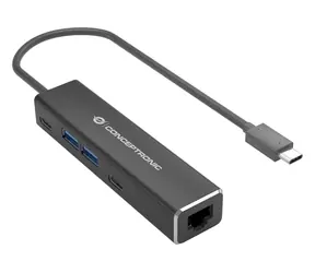 Conceptronic USB-C multiport adaptér šedá / USB-C hub / 2,5G Ethernet / 2x USB-C / 2x USB-A / 5 Gbit/s