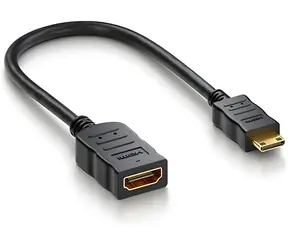 PremiumCord Flexi adaptér HDMI A samice - mini HDMI C samec / Redukce / ohebná / 13 cm / 4K 60Hz