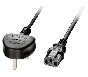 Lindy černá / Napájecí kabel / Zástrčka typu G - IEC C13 / 3 m