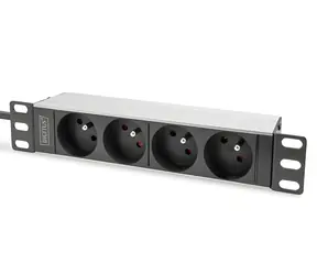Digitus 10" hliníková zásuvková lišta / PDU / 1U / SCHUKO - 4x CEE 7/5 / 16 A / 4000 W
