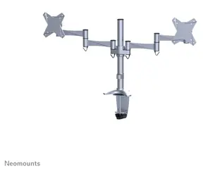 Neomounts FPMA-D1330DSILVER stříbrná / Stolní držák monitoru / pro 2 monitory / 10-27" / nosnost 9 kg