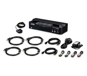 ATEN / 2-portový KVM přepínač / USB 3.0 / DisplayPort 8K / dva monitory / KVMP / vč. kabelů