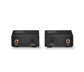 Lindy 70456 černá / Extender digitálního audia / Toslink a koaxiální / 150 m / Cat5e/Cat6