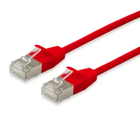 Equip SlimFlex červená / Patch kabel / Cat6a / F/FTP / 10 m / LSZH / PoE+