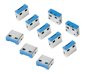 LogiLink AU0046 modrá / Blokovač USB portů / 10x zámek / USB Typ-A