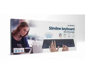 Gembird Slimline klávesnice černá / Klávesnice / Bluetooth / podsvícená / výdrž 70 h