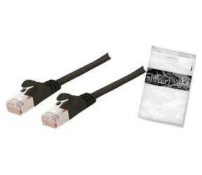 Shiverpeaks Cat7 plochý patch kabel černá / Patch kabel / U/FTP / RJ-45 / 3 m / 600 MHz