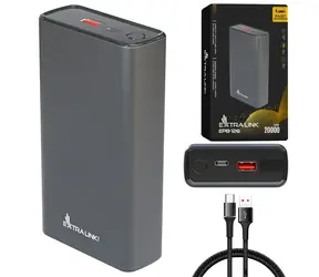 Extralink EPB-126 stříbrná / Powerbanka / 20 000 mAh / 45W PD / USB-C