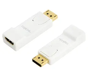 LogiLink CV0057 DisplayPort (M) - HDMI (F) bílá / Adaptér / Video / 1920 x 1080