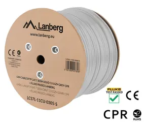Lanberg instalační kabel Cat7 šedá / Instalační kabel / S/FTP / 305 m / LSZH / AWG23