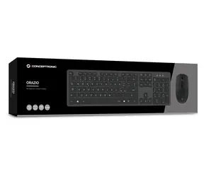 Conceptronic Bezdrátová klávesnice a myš IT černá / Sada klávesnice a myši / 2,4 GHz / 105 kláves / 1600 DPI
