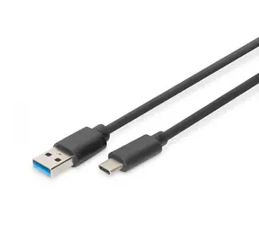 Digitus / USB kabel / USB-C (M) - USB-A (M) / USB 3.0 / 1 m / černá