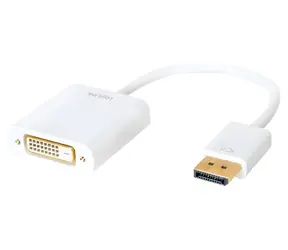 LogiLink CV0058B bílá / Redukce DisplayPort - DVI / 1920 x 1080 px / 0,15 m