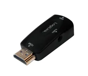LogiLink redukce HDMI (M) - VGA (F) černá / Redukce / Full HD 1080p / audio 3,5 mm