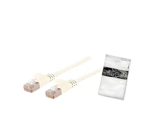 Shiverpeaks Cat7 plochý 2m bílá / Patch kabel / U/FTP / RJ-45 / 600 MHz