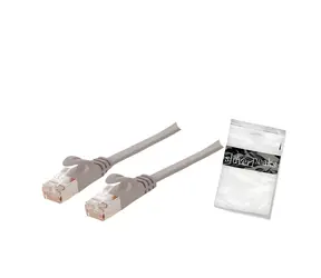 Shiverpeaks Cat7 U/FTP plochý slim 7,5m šedá / Patch kabel / RJ45-RJ45 / 600 MHz
