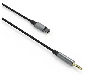 FIXED Link Space Gray / Audio kabel / USB-C na 3,5mm jack / opletený / DAC / 1,5 m