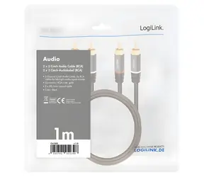 LogiLink RCA černá / Kabel RCA / 2x RCA - 2x RCA / 1 m / pozlacený