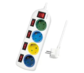 LogiLink prodlužovací kabel 4x zásuvka bílá / Prodlužovací kabel / 1,5 m / Vypínače zásuvek / 16 A
