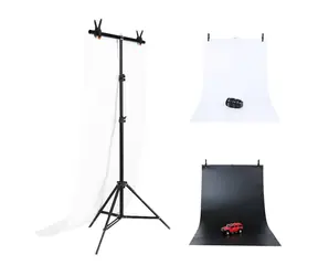 Puluz DCA0976 / Sada fotografického pozadí / stativ 70-200 cm / 2x pozadí 70x140 cm / kov