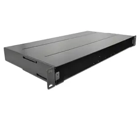 Delock Optický spojovací box 19" 48 vláken černá / Optický spojovací box / 1U / kov / nástěnná montáž