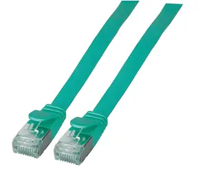 EFB U/FTP Cat6A 3 m zelená / Plochý patch kabel / RJ-45 / PVC / 10Gbit/s