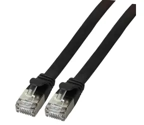 EFB U/FTP Cat6A 3 m černá / Plochý patch kabel / RJ-45 / PVC / 10Gbit/s
