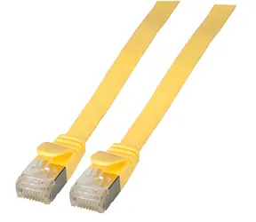 EFB U/FTP Cat6A 3 m žlutá / Plochý patch kabel / RJ-45 / PVC / 10Gbit/s