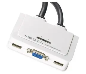 EFB EB977 bílá / KVM přepínač / 2 porty / VGA / USB / Audio / kabely 2x 0,9 m