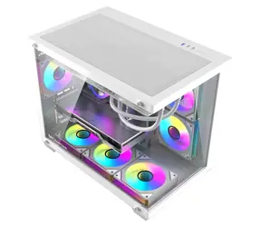 darkFlash B275 PRO bílá / Skříň PC / Mini Tower / M-ATX / ITX / 6× 120 mm ventilátor / Tvrzené sklo