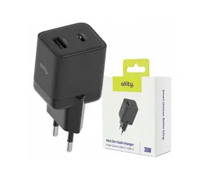 Allity ATC-01-30WAC černá / Nabíječka do sítě / GaN / 30W / 1xUSB-A / 1xUSB-C / PD/QC