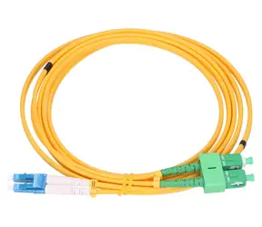 Extralink SC/APC-LC/PC žlutý / Patchcord / Jednomódový / Duplex / G652D / 1,5 m