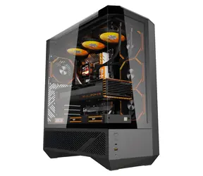 darkFlash DY460 černá / Skříň / ATX/M-ATX/ITX / 4x ARGB ventilátor / tvrzené sklo / USB-C