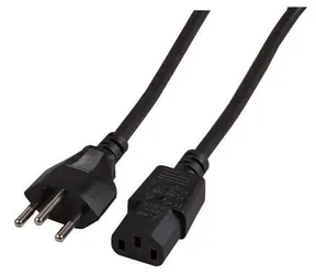 EFB Švýcarsko 180° - C13 180° černá / Napájecí kabel / 2 m / 10 A / 250 V