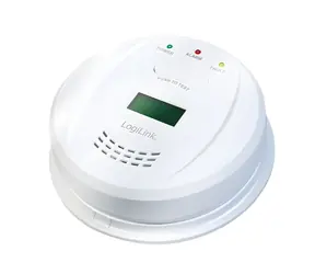 LogiLink hlásič CO s LCD displejem bílá / Detektor oxidu uhelnatého / akumulátor / 85 dB