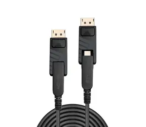 Lindy Fibre Optic Hybrid Mini DisplayPort 1.4 černá / DisplayPort kabel / 100 m / 8K 60Hz / 32,4 Gbit/s