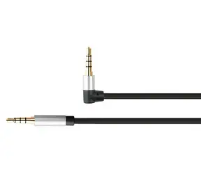 Python Audio kabel Jack 3,5 mm 4pin černý / Audio kabel / 0,5 m / zalomený konektor / pozlacené kontakty