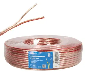 LogiLink reproduktorový kabel průhledný / Kabel / 2x 2,5 mm2 / 25 m / bez konektorů
