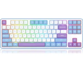 Redragon K707 Mint Mambo bílá / Bezdrátová herní klávesnice / mechanická / podsvícená
