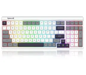 Redragon Garen Pro bílo-šedá / Herní klávesnice / mechanická / Manbo Linear Switch / podsvícená / bezdrátová