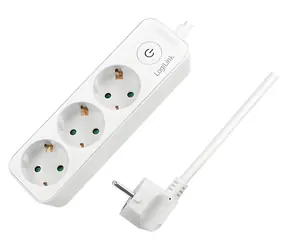 LogiLink LPS244 bílá / Prodlužovací přívod 230V / 1,5m / 3 zásuvky / s vypínačem